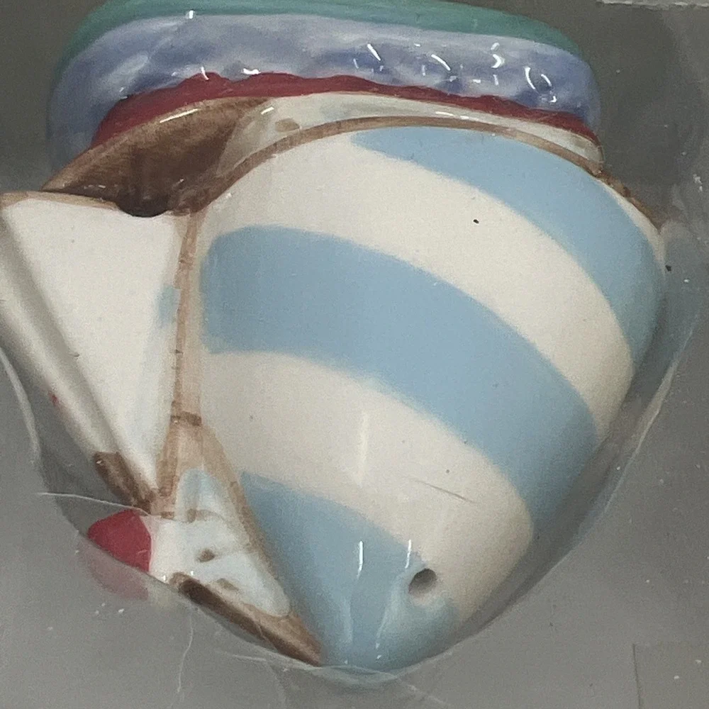 Nautical Coastal Sailboat Ceramic Salt and Pepper Shakers NIB by Cape Shore‎